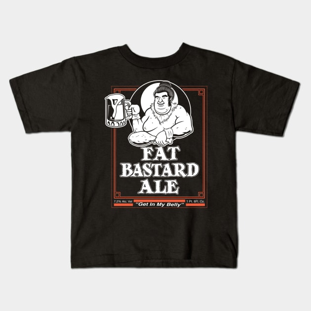 Fat Bastard Ale Kids T-Shirt by wolfkrusemark